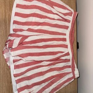 FAVLUX Coral and White Striped Shorts